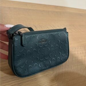 Coach Teal Embossed Leather Purse